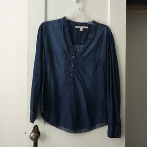 Denim Popover Blouse